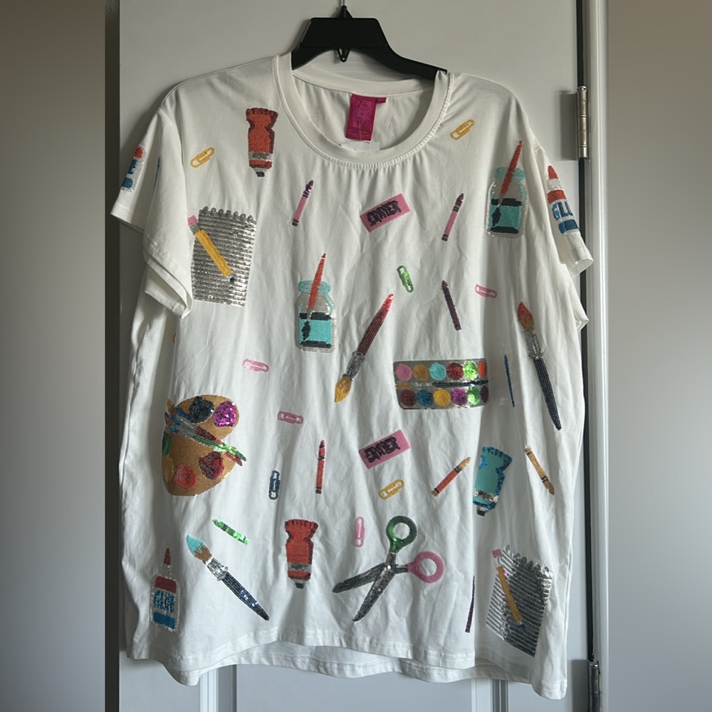 Queen of Sparkles School Supplies Tee